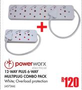 Power Worx 12 Way Plus 6 Way Multiplug Combo Pack