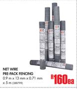 Net Fire Pre Pack Fencing-0.9m x 13mm x 0.71mm x 5m Each