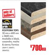 Builders Pride Postform Tops-32mm x 600mm x 3660mm Each