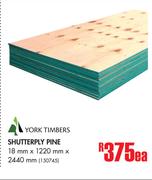 York Timbers Shutterply Pine-18mm x 1220mm x 2440mm Each