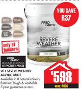 Fired Earth 20Ltr Severe Weather Acrylic Paint