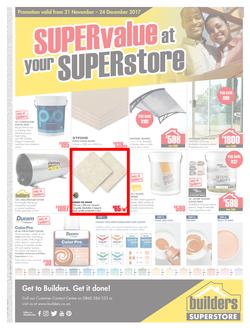 Builders Willowvale : Super Value (21 Nov - 24 Dec 2017), page 1
