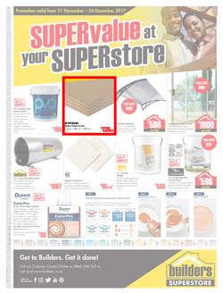 Builders Willowvale : Super Value (21 Nov - 24 Dec 2017), page 1
