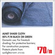 Alnet Shade Cloth 80% P/M Black Or Green-Per M