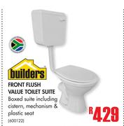 Builders Pride Front Flush Value Toilet Suite