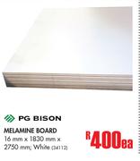 PG Bison Melamine Board Wahite-16mm x 1830mm x 2750mm Each