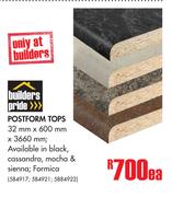 Builders Pride Postform Tops-32mm x 600mm x 3660 mm Each