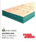 York Timbers Shutterply Pine-18mm x 1220mm x 2440mm Each