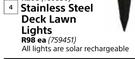 Solar Flair Stainless Steel Deck Lawn Lights-Each