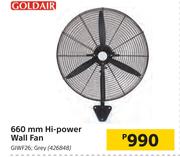 Goldair 660mm Hi-Power Grey Wall Fan GIWF26