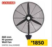 Goldair 660mm Hi-Power Grey Wall Fan GIWF26