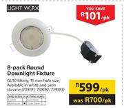 Light Worx 8 Pack Round Downlight Fixture-Per Pack