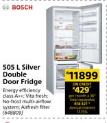 Bosch 505L Silver Double Door Fridge