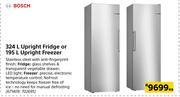Bosch 324L Upright Fridge Or 195L Upright Freezer-Each
