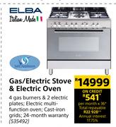 Elba Italian Made Gas/Electric Stove & Electric Oven