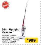 Hoover 2 In 1 Upright Vacuum HSV600C