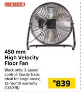 Goldair 450mm High Velocity Floor Fan
