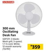 Goldair 300mm Oscillating Desk Fan