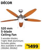 Decor 520mm 5 Blade Ceiling Fan