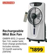 Goldair Rechargeable Mist Box Fan GMBFR-6112