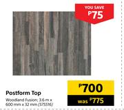 Postform Top Woodland Fusion-3.6m x 600mm x 32mm