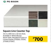 PG Bison Square Line Counter Top-3.6m x 600mm x 32mm Thick