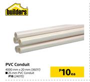 Builders PVC Conduit-4000mm x 25mm Each