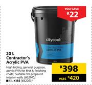 Citycoat 20L Contractor's Acrylic PVA