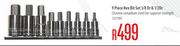 Mastercraft 9 Piece Hex Bit Set 3/8 Dr & 1/2 Dr