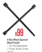 Mastercraft 4 Way Wheel Spanner (Black Finish)