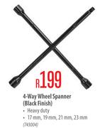 Mastercraft 4 Way Wheel Spanner (Black Finish)