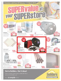 Builders Inland : Super value at your Super store (20 Feb - 11 Mar 2018), page 1