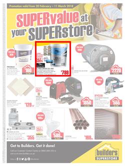 Builders Inland : Super value at your Super store (20 Feb - 11 Mar 2018), page 1