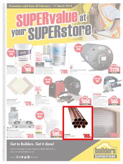 Builders Inland : Super value at your Super store (20 Feb - 11 Mar 2018), page 1