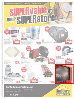 Builders Inland : Super value at your Super store (20 Feb - 11 Mar 2018), page 1