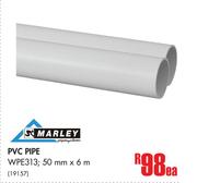 Marley PVC Pipe WPE313-50mm x 6m Each