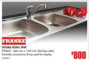 Franke Double Bowl Sink PLN621