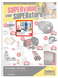 Builders Phillipi : Super Value At Your Super Store (20 Feb - 11 Mar 2018), page 1