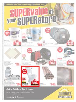 Builders Phillipi : Super Value At Your Super Store (20 Feb - 11 Mar 2018), page 1