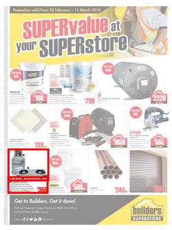 Builders Phillipi : Super Value At Your Super Store (20 Feb - 11 Mar 2018), page 1