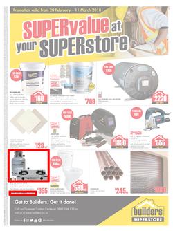 Builders Phillipi : Super Value At Your Super Store (20 Feb - 11 Mar 2018), page 1