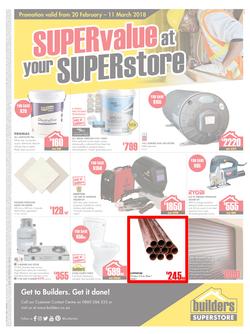 Builders Phillipi : Super Value At Your Super Store (20 Feb - 11 Mar 2018), page 1