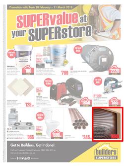 Builders Phillipi : Super Value At Your Super Store (20 Feb - 11 Mar 2018), page 1