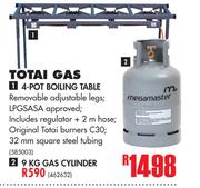 Totai Gas 4 Pot Boiling Table