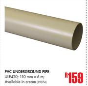 PVC Underground Pipe ULE420-110mm x 6m