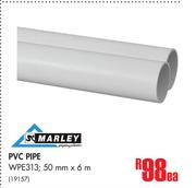 Marley PVC Pipe WPE313-50mm x 6m Each
