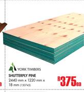 York Timbers Shutterply Pine-2440mm x 1220mm x 18mm Each