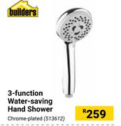 Builders 3 Function Water Saving Hand Shower