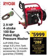 Ryobi 2.9 HP 4 Stroke 100 Bar Petrol High Pressure Washer