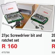 Bosch 27pc Screwdriver Bit And Ratchet Set